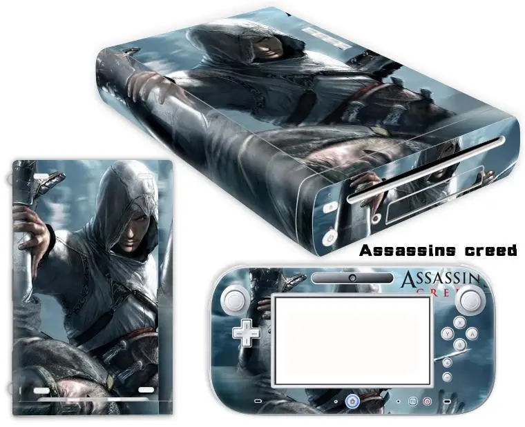 Assassins Creed Кожи Винила Стикера этикеты Протектор Для Nintendo WII U Консоли + Контроллер