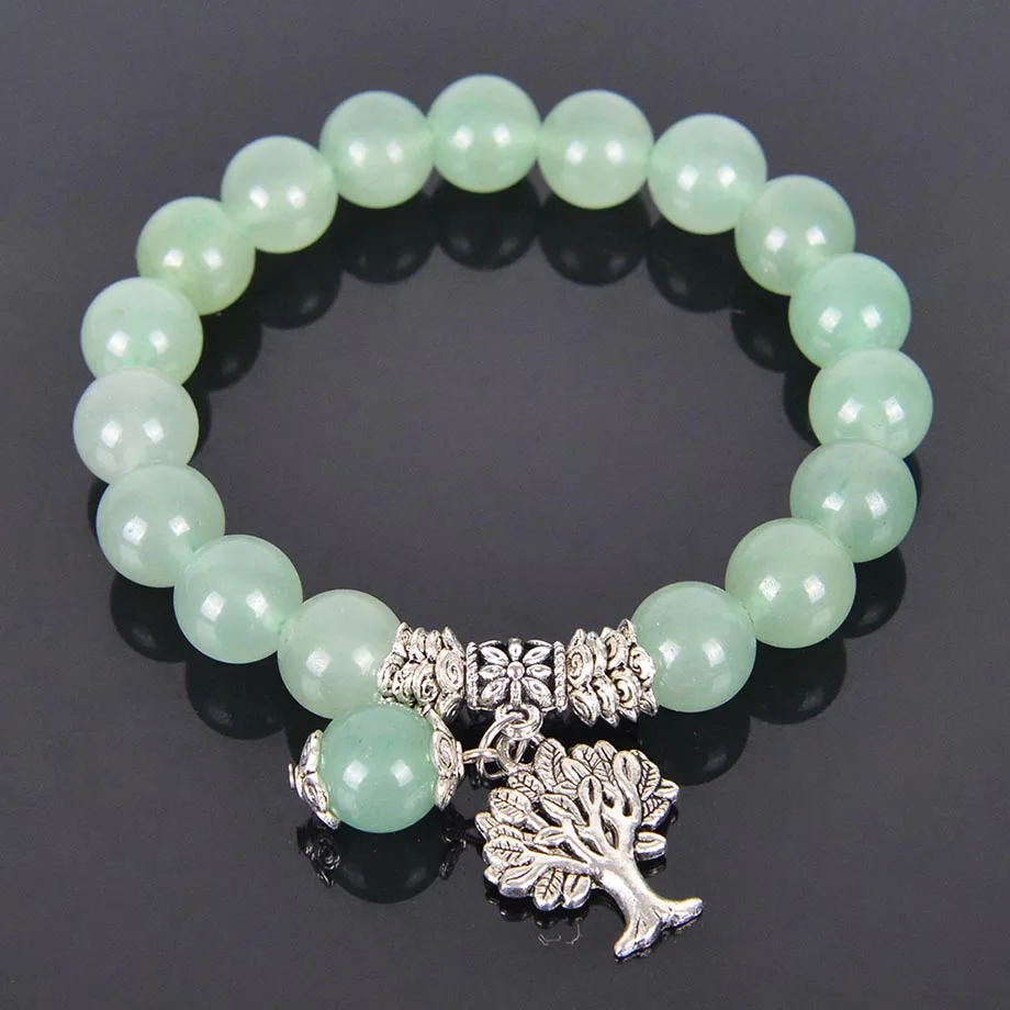 Chakra Natural Stone Light color Agates Onyx stone Bracelets Tree of Life Bracelet Beads Reiki Healing Meditation Energy Bangles | Украшения