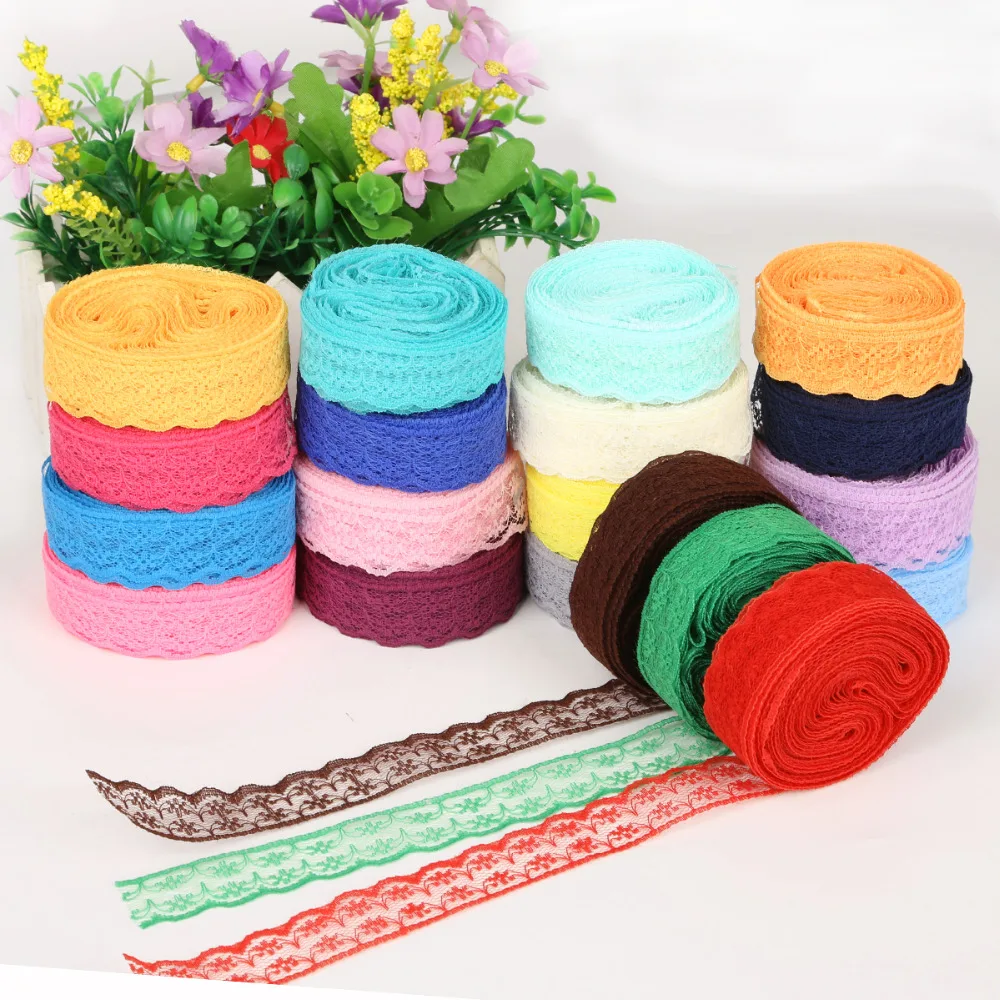 

New Arrival 10Yards/lot Lace Ribbon 20mm Lace Trim Fabric DIY Embroidered White Lace Trimmings For Sewing Accessories Decoration