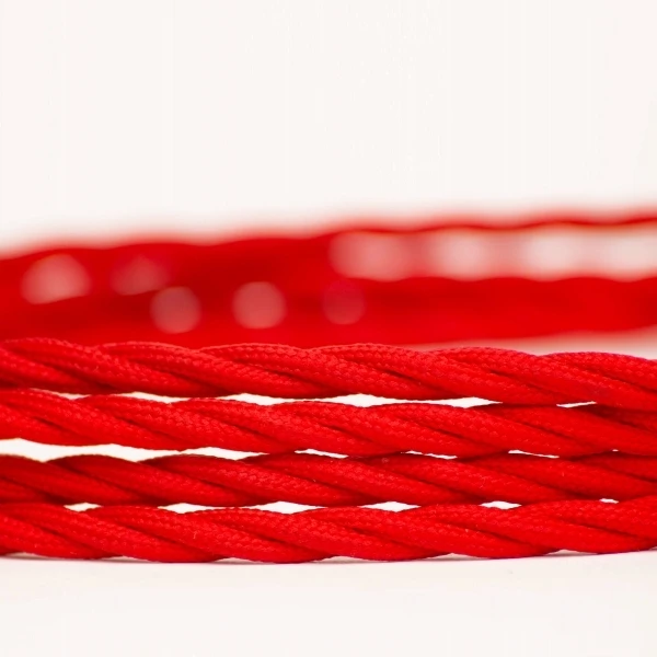 Ретро Flex плетеный кабель старинные витой текстильной освещения кабель витая лампы провода - Цвет: Red