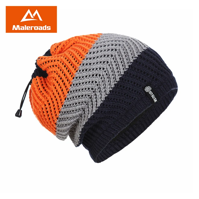 

Maleroads Beanie for Men Women Baggy Skull Cap Slouchy Winter Warm Hat Reversible Knit Ski Headgear Multifunction hats