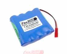 Batería de lámpara de cueva FMA Li-ion 7,4 V 6200mAh w/PCM de NCR18650A 3100mAh célula 2S2PB 3mm