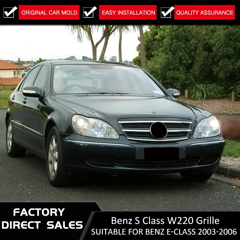 

Plastic All Chrome Front Grille For Mercedes C-Class W220 2003-2006 CL Style