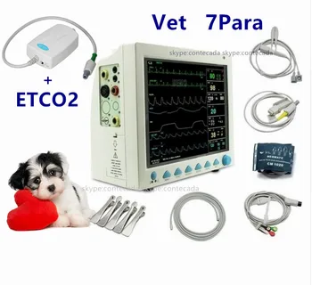

CONTEC CMS8000 VET Veterinary Patient Monitor Capnograph Vital Signs 7 parameter +ETCO2 ICUECG , RESP, SpO2, PR, NIBP