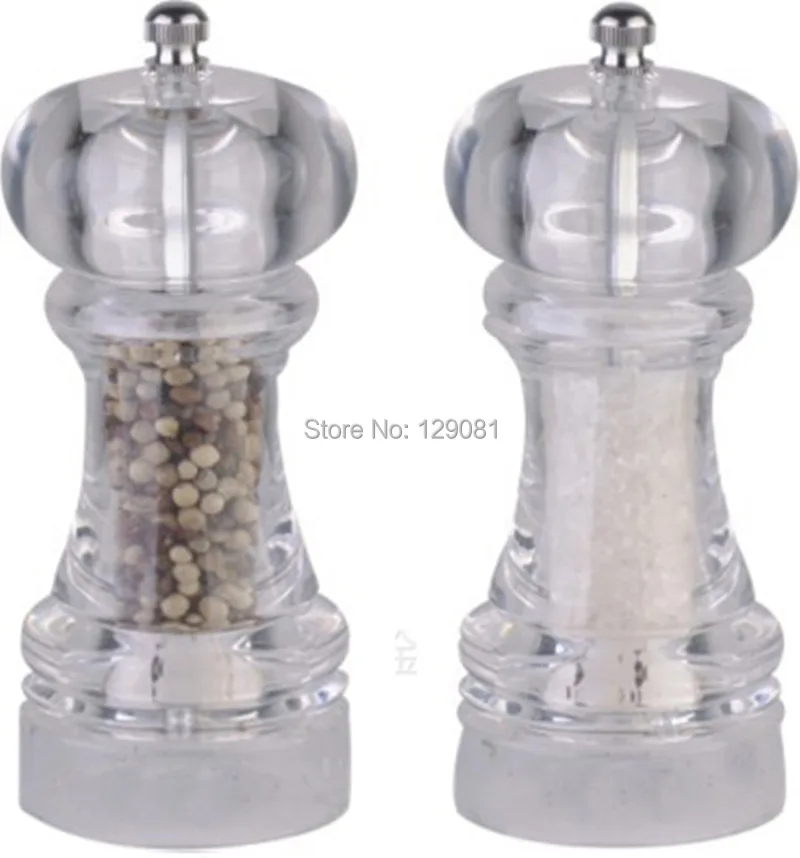 Acrylic transparent pepper mill & ceramic core sea salt pepper mill