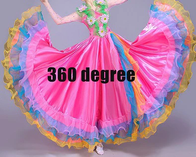 Испанское фламенко, танцевальные платья, женская сценическая одежда, женская одежда для танцоров, женские бальные платья для латинских танцев, платье для взрослых DNV11575 - Цвет: Pink360