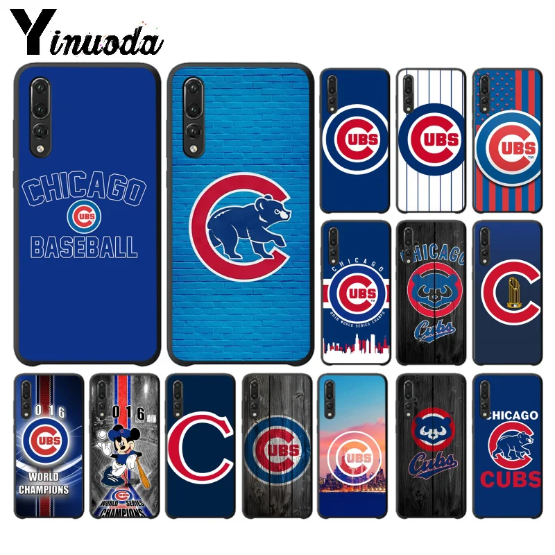 

Yinuoda Chicago Cubs Baseball Black TPU Soft Phone Case for Huawei P10 plus 20 pro P20 lite mate9 10 lite honor 10 view10 Cover