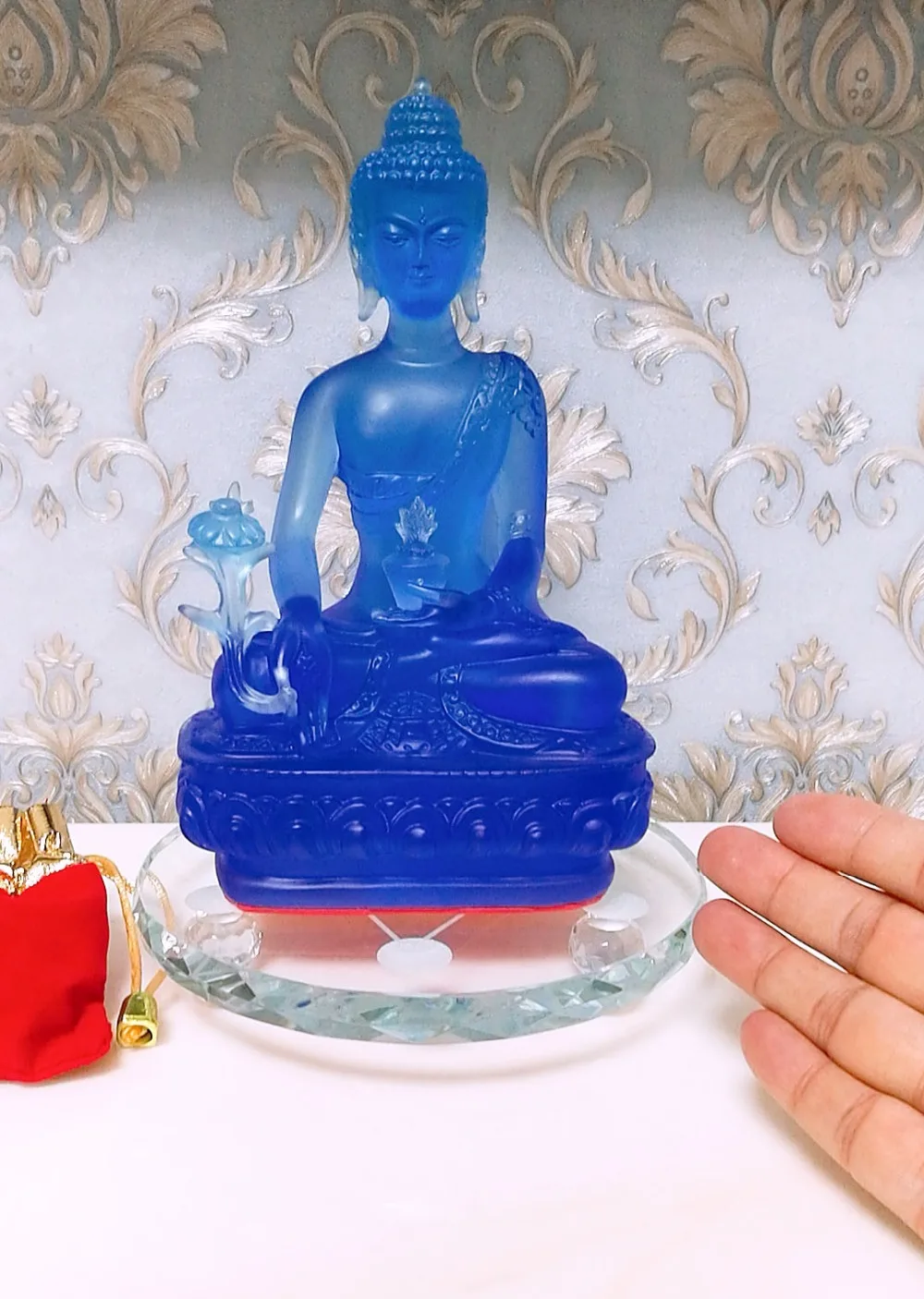 

Special offer 2019 HOME patron saint efficacious Protection # Buddhism Amitabha Amitayus the Medicine Buddha crystal statue 22CM