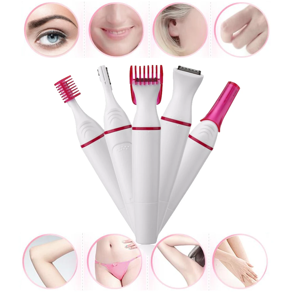 

5 In 1 Lady Shaver Hair Remover Painless Eyebrow Epilator Women Precision Hair Removal Depilador Facial Body Bikini Trimmer