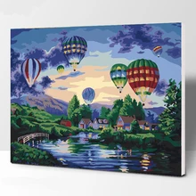 Воздушный шар fly Dreams DIY живопись по номерам ручная роспись маслом для гостиной дома произведение искусства, Декор настенный