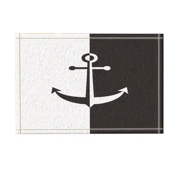 

Abstract Graphics Decor, Nautical Anchor in Black and White Bath Rugs, Non-Slip Funny Indoor Outdoor Doormat