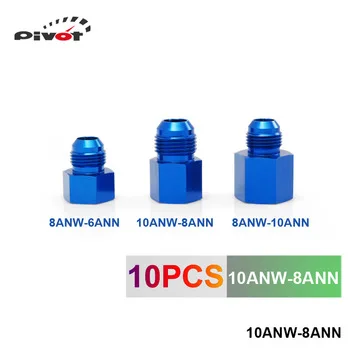 Pivot - 10PCS/LOT Fitting Flare Reducer Female -8 AN to Male -10AN Blue Flare Reducer Fitting Adapter 10ANW-8ANN