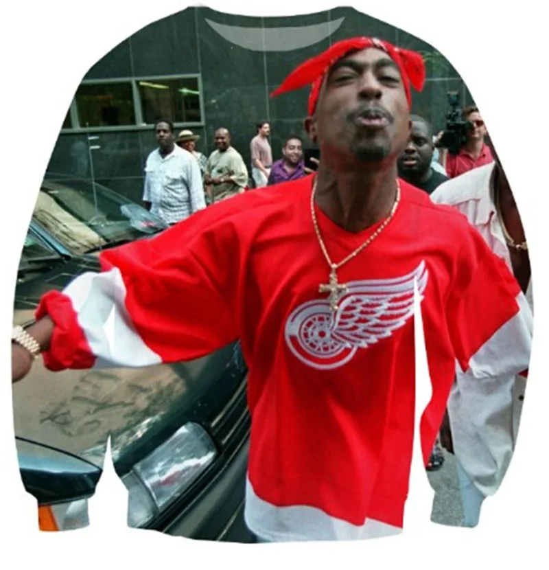 

2018 new fashion 3d character sweatshirts printed Tupac Shakur 2Pac sweatshirt men/women Harajuku hoodies casual full crewneck