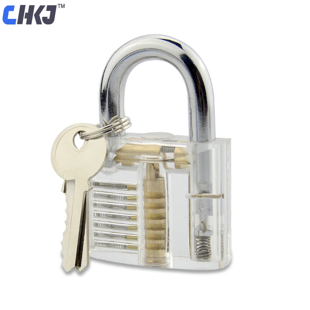 CHKJ Transparent Locks Pick Visible Cutaway Mini Practice View Padlock Hasps Training Skill For ...
