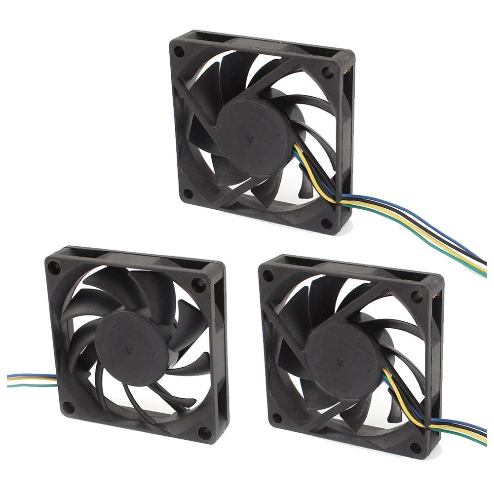 3Pcs DC12V 0.23A 4P 70mmx15mm Cooling Fan for Computer Case CPU Cooler