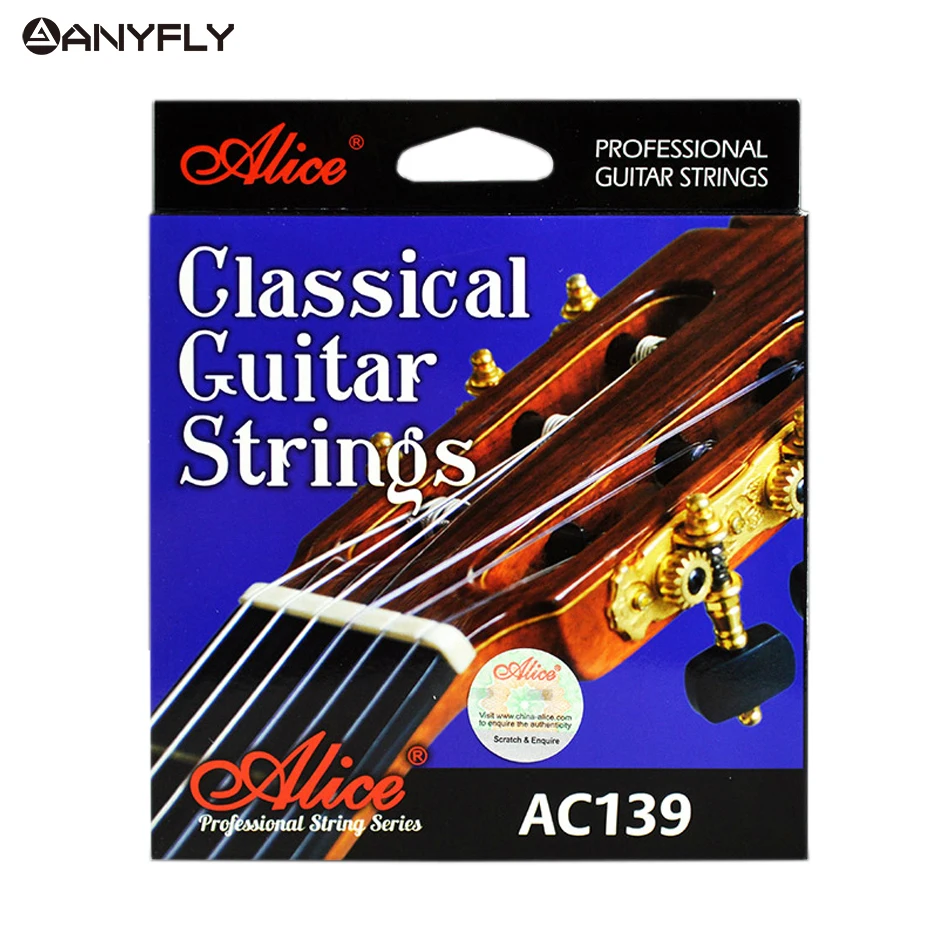 Alice AC139 Классические гитарные струны из титанового нейлона с посеребренным 85/15 бронзовым покрытием 028 0285 дюйма нормальное и жесткое натяжение