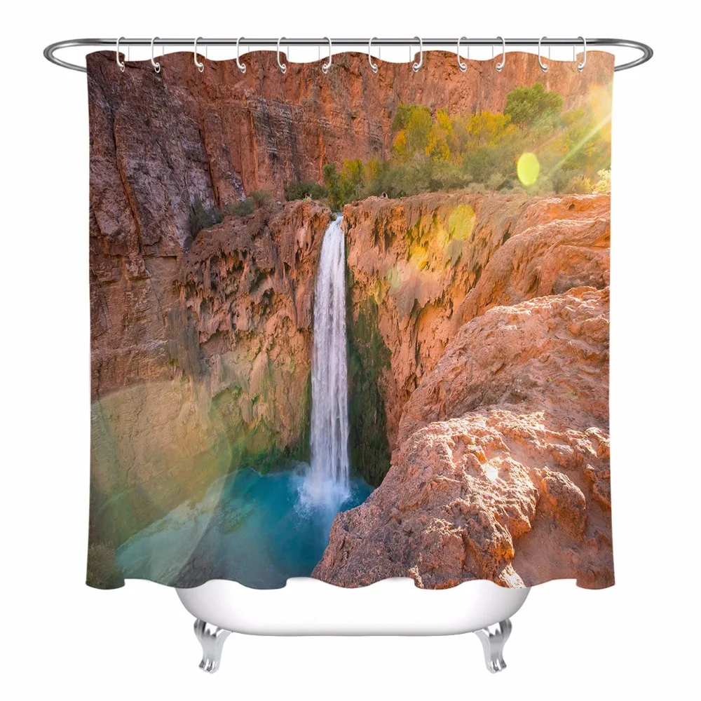 LB Valley водопад душ шторы Mountain удлиненные ванная комната водостойкий плесени полиэстер ткань для ванной Декор