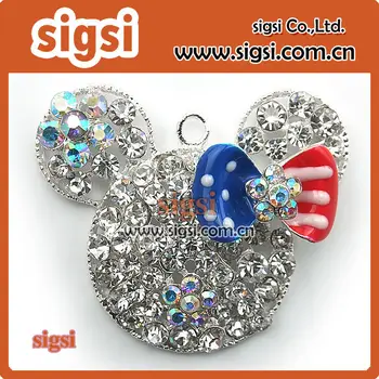 

100pcs High quality rhinestone mouse head Pendants/charm for diy necklace/gift