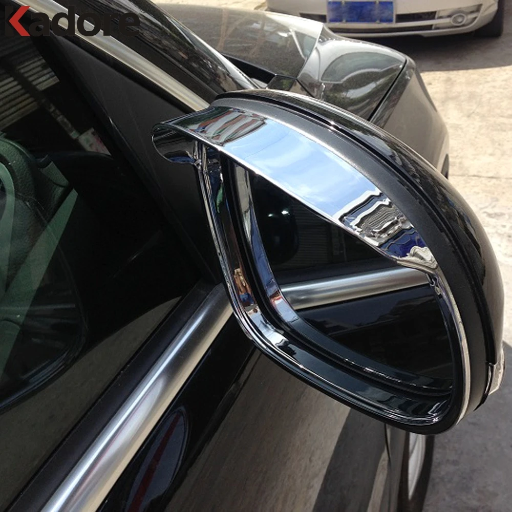 2017 For VW Volkswagen Tiguan Side Door Mirror Sun Rain Guard Cover Trim Chrome
