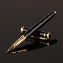 Luxury Metal Rollerball Pen Silver Black Signature Ballpoint Pens for Business Writing Office School Supplies Stationery Gift jinghao kaco angle series high quality golden rollerball pen with original gift case luxury metal ballpoint pens office supplies