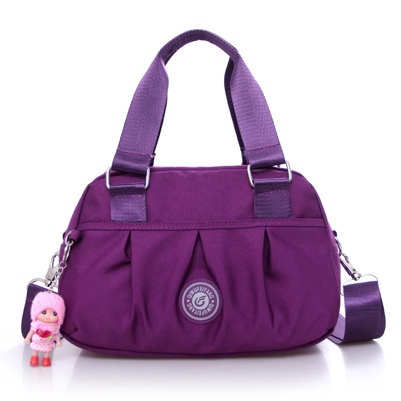 Женская модная тканевая сумка с кукольным брендом, Высококачественная сумка для отдыха и путешествий, вместительный светильник, нейлоновая сумка для женщин - Цвет: Фиолетовый