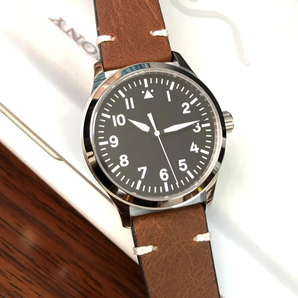 Стерильные часы relogio 42 мм с сапфировым черным циферблатом Чайка автоматические часы светящиеся Мужские механические наручные часы 316L SS