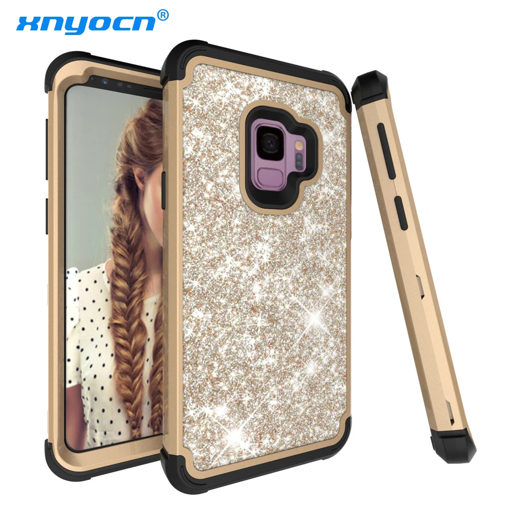

3 In1 Bling Case for Coque Samsung S9Plus Case Note9 Etui Samsung Note 9 Case 360 Protect for Funda Samsung Galaxy S9 Plus Cover