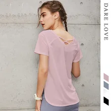 Женская Спортивная футболка, топ для йоги, фитнеса, укороченные топы, рубашки для йоги с коротким рукавом для тренировок, сетчатые топы, спортивная одежда для бега, Двусторонняя одежда