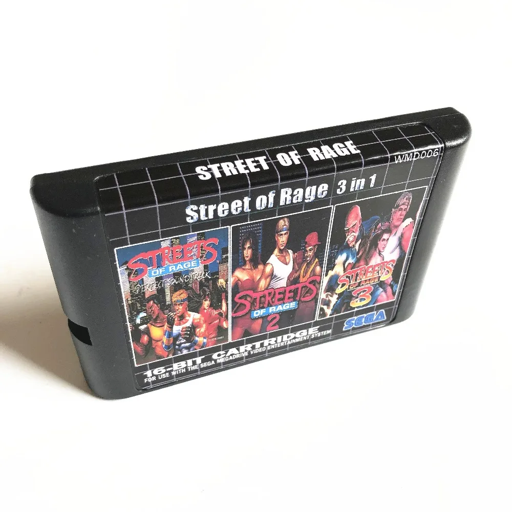 

3 In 1 Street of rage 1 2 3 for 16 bit sega Megadrive Genesis Game player