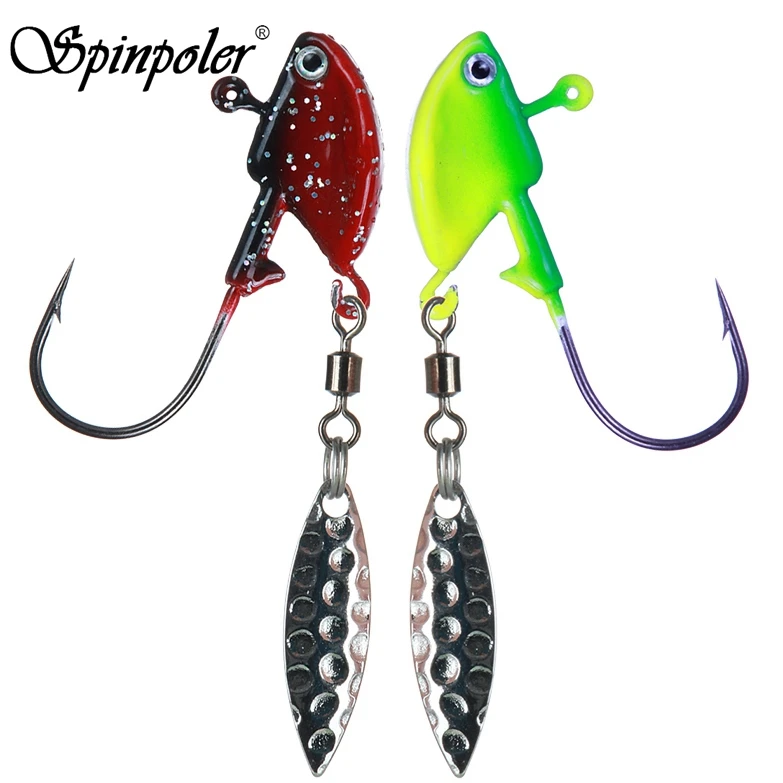 

Spinpoler 3.5g 7g 10g 14g 21g Jig Lead Head Fishhooks With Spinner Spoon Fishing Hooks For Soft Fishing Bait