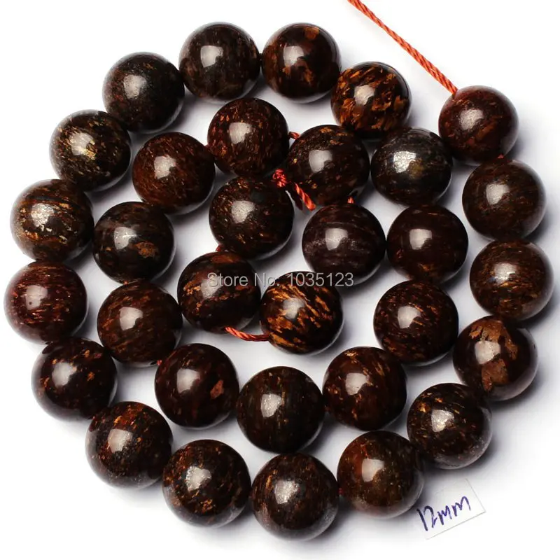 

Free Shipping 12mm Smooth Natural Brown Color Bronzite Stone Round Shape DIY Gems Loose Beads Strand 15" Jewellery Making w1750