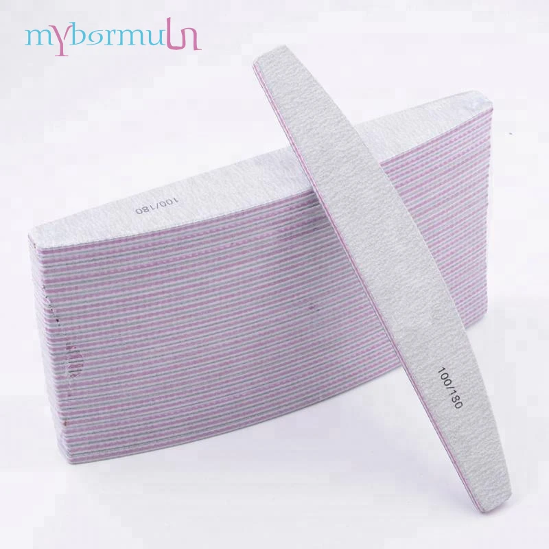 

mybormula 25 pcs Wholesale Nail File 100/180 Nail Art Sanding File Buffing Boat Style Manicure Tools Set Nail Buffer Nail Tool