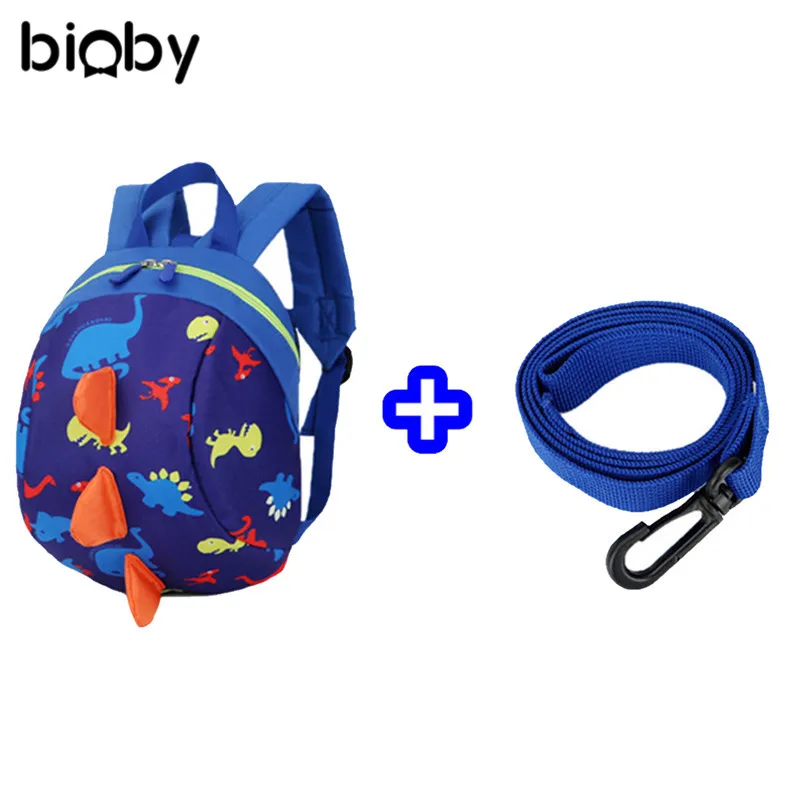 Детская сумка предотвратить детей от заблудиться рюкзак с прогулки поводки безопасный ремень синий милый мультфильм Динозавр узор