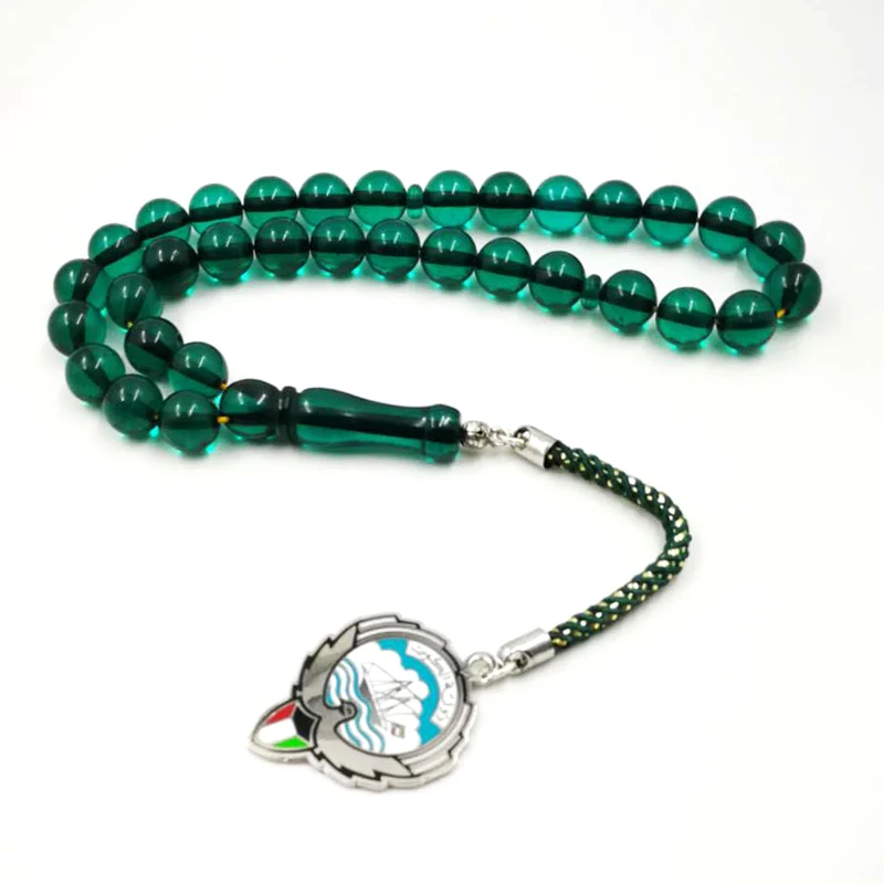 

Kuwait Green Rosary Muslim Tasbih Kuwait March 8 prayer beads pusheen Man's Green Accessories jewelry Misbaha Islamic Bracelets