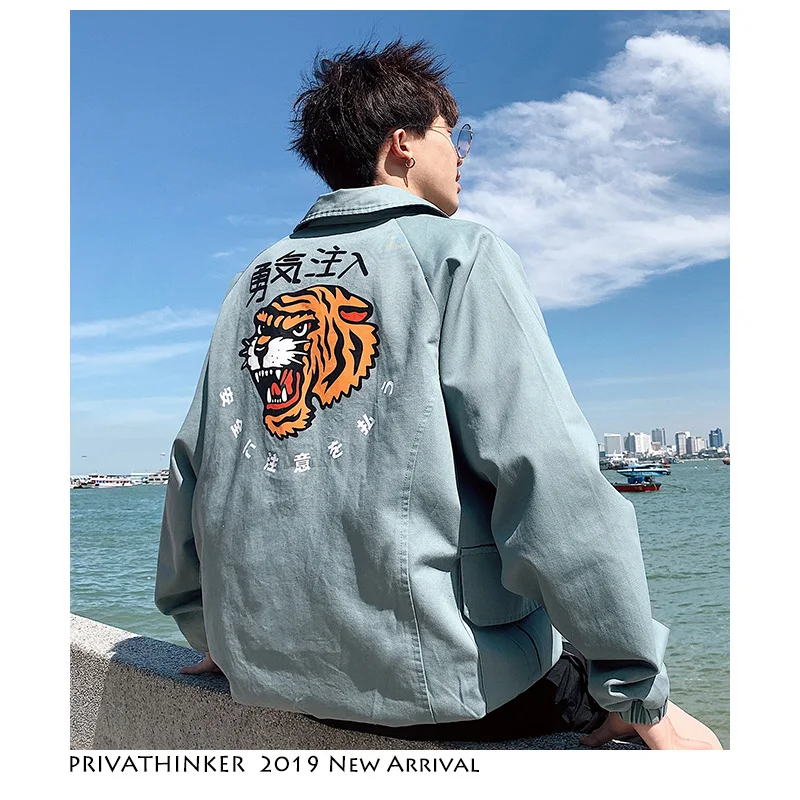 

Privathinker Men Tiger Streetwear Bomber Jacket 2019 Mens Spring Hip Hop Jackets And Coats Male Korean Style Fashion Windbreaker