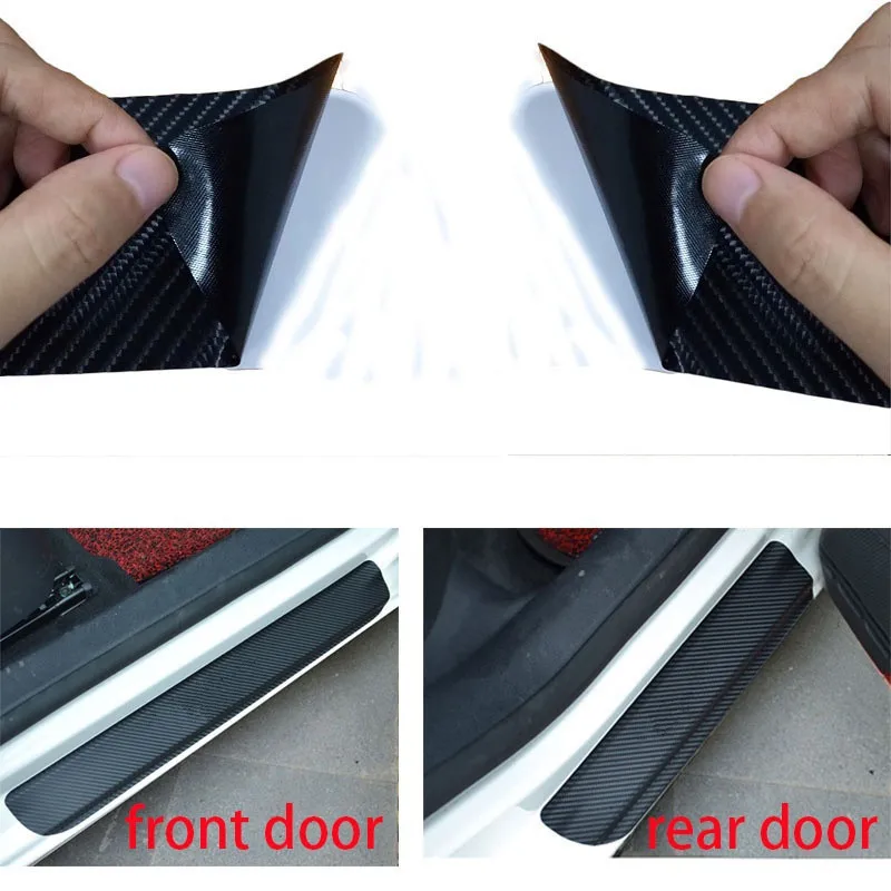 

For hyundai solaris 2017 2018 2019 Carbon Fiber Car Door Sill Sticker Auto Door Protection Anti Scratch None Slip Scuff