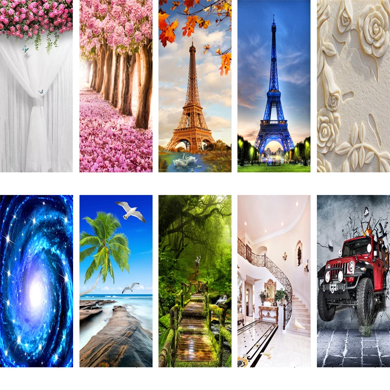 

3D Door Sticker Door Wrap Wall Sticker Mural Wallpaper Poster Self Adhesive PVC Removable Waterproof Door Decal Home Decor