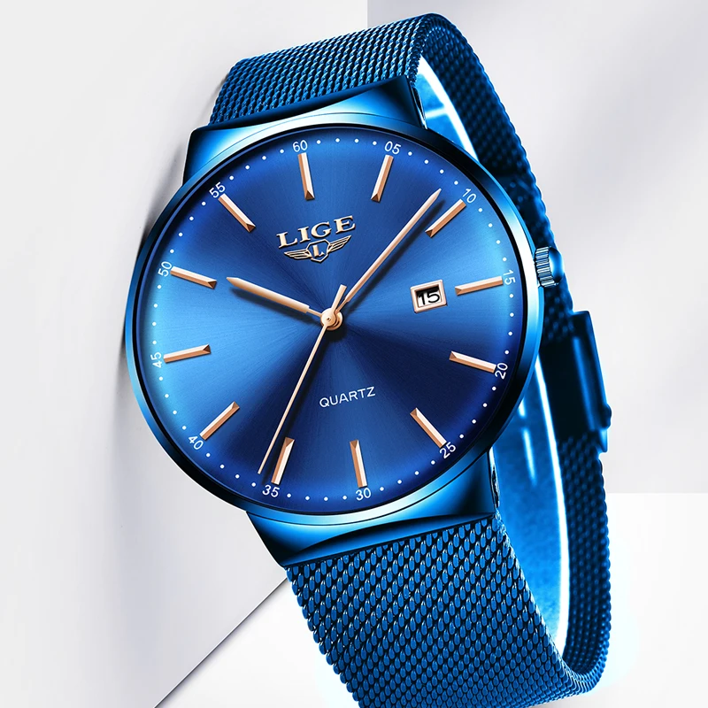 

2019 LIGE Mens Watches Top Brand Luxury Men's Casual Quartz Watch Men Stainless Steel Strap Waterproof Watch Relogio Masculino