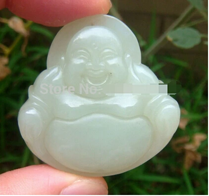 

Free shipping >>@>> Hot sell Natural Grade A Sinkiang Nephrite Hand-carved Buddha Pendant/ Necklce