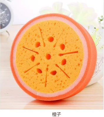 Губка для посуды 3D фрукты сильная чистая ткань хлопок мытье посуды Чистящая прокладка ластик бытовой кухонный инструмент чистящие средства - Цвет: Sweet orange