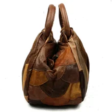 2019 new leather handbags retro fashion handbags Messenger bag top layer sheepskin stitching ladies bag fashion leather handbags big bag top layer leather handbag ladies shoulder bag platinum bag tide