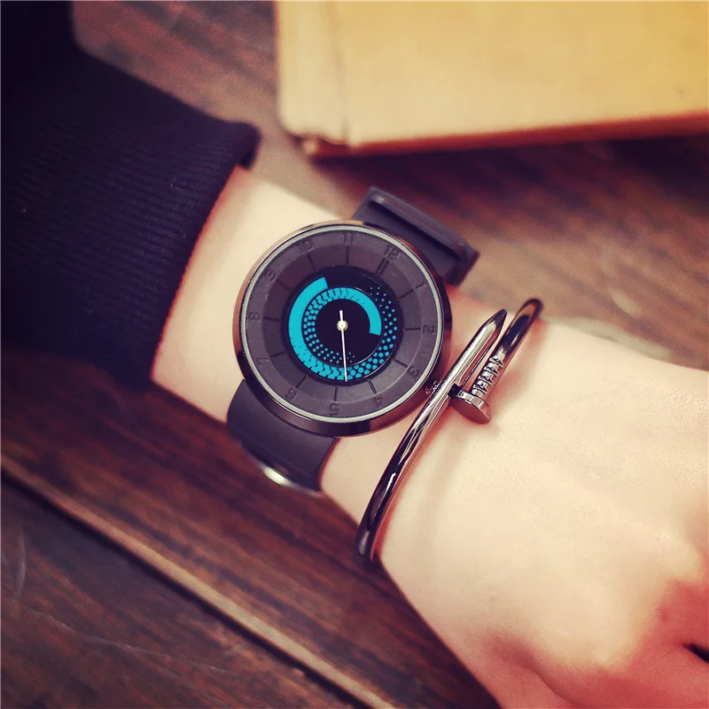 

Creative Rotating Pattern Watches Men Luxury Quartz Male Sport Military Wristwatch Casual Leather Waterproof Clock zegarek mski