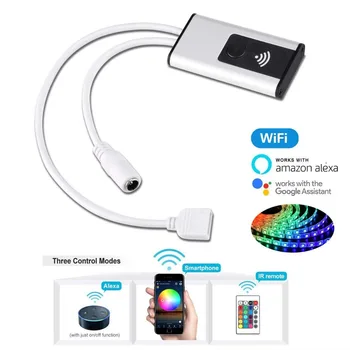 

Timethinker WiFi Light Switch RGB RGBW LED Strip Controller DC 24V Wireless Remote Control for Alexa Google Home Voice Control