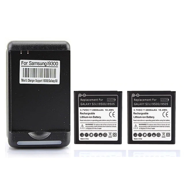 Запасной аккумулятор для Samsung Galaxy SIV S4 i9500 мобильный телефон 2x2800 мАч + USB настенное