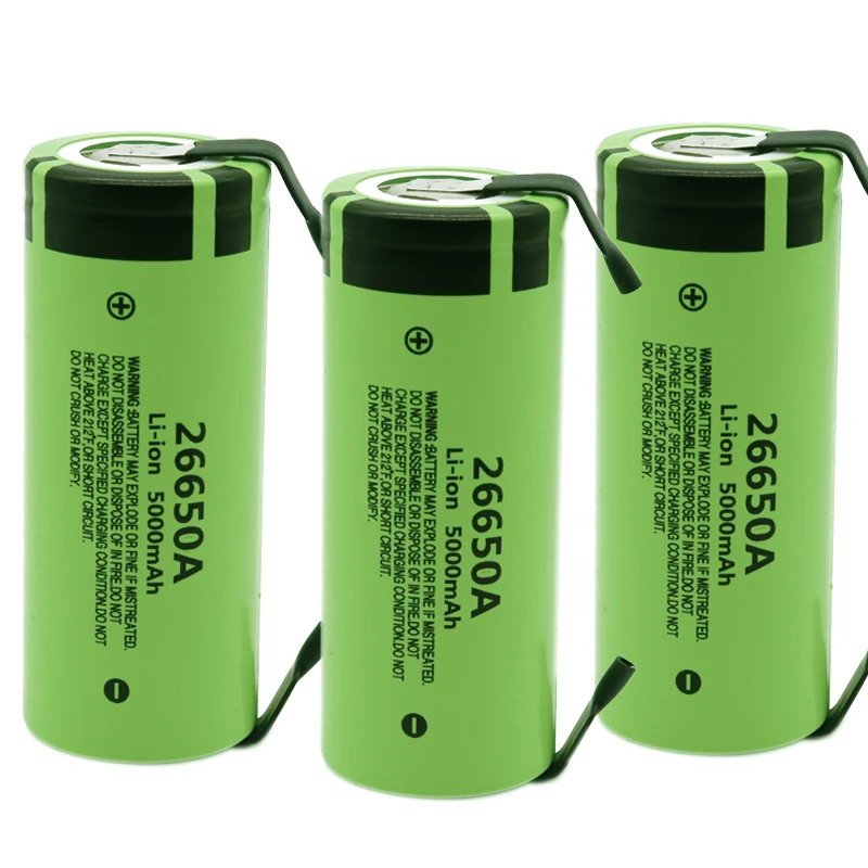 Аккумулятор для Panasonic 26650A 3,7 V 5000mAh высокой емкости 26650 литий-ионные перезаряжаемые батареи+ DIY никель