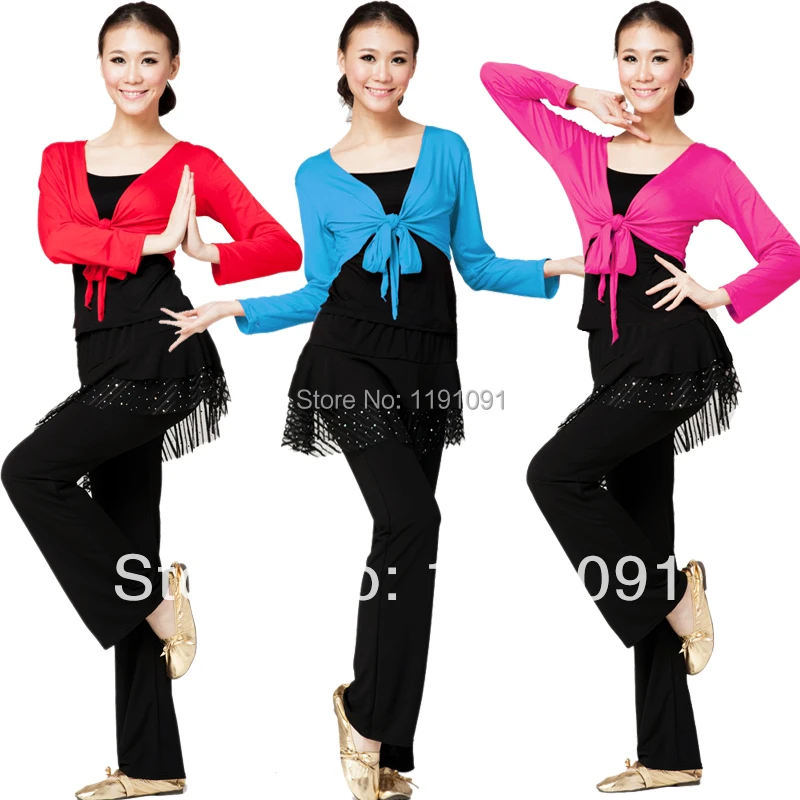Square dance clothes long sleeve square dance set Latin culottes set