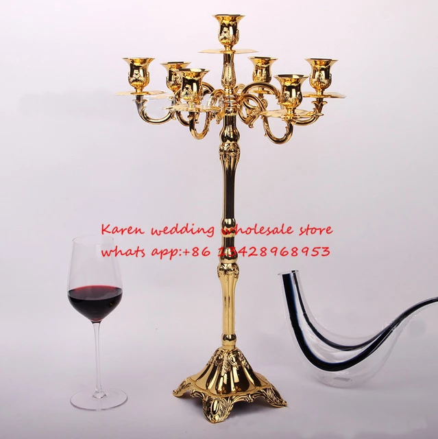 

83cm tall gold/silver 5arms wedding candelabra/wedding centerpiece/road lead/wedding candle holder decoration home decoration