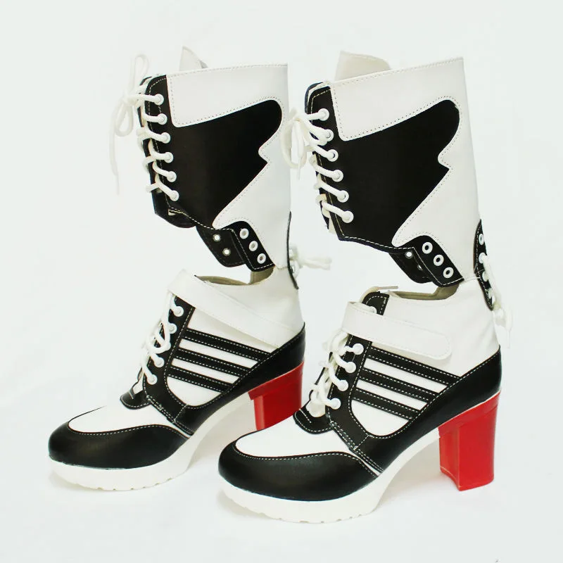 New Batman DC Comic Suicide Squad Harley Quinn Boots Women high heel Shoes Clown Cosplay Boots for