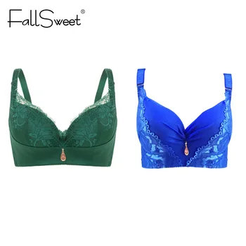 

FallSweet 2 pcs / lot ! Women D E Cup Bra Plus Size Brassiere 38 to 46 Everyday Wear