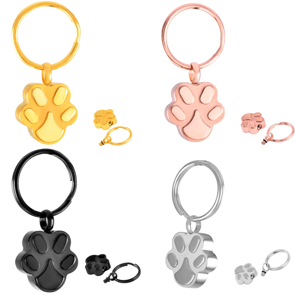 IJK2019 Pet Dog/Cat Paw Urn Pendant Key chain, Fashion Cremation